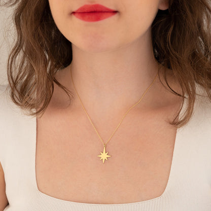 Pole Star Necklace - Christmas Gift - Dainty Star Necklace - North Star Necklace - Celestial Pendant - Compass Necklace - Gift For Her