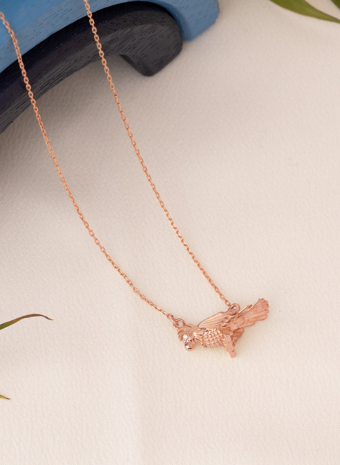 3D Parrot Gold Necklace - Summer Jewellery - 925 Sterling Silver Bird Necklace - Natural Jewellery - 3D Jewellery - Bird Lover Necklace