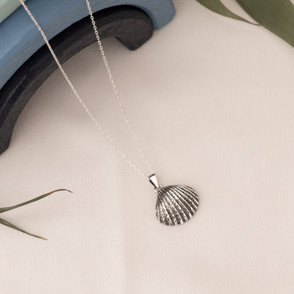 Gold Sea Shell Necklace - Gift for Her - Summer Jewellery - 925 Sterling Silver Seashell Necklace - Natural Jewellery - 3D Jewellery