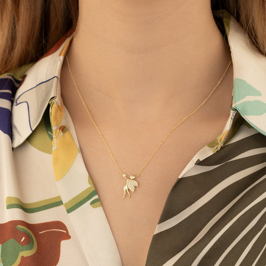 Gold Winx Necklace - Tinkerbell Pixie Diamond Wings Necklace - Fairy Wings Necklace - Gift for Kids - Gift for Her - Fairytale Jewellery